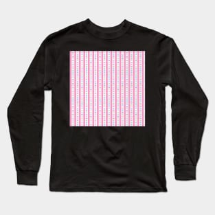 RETRO SCANDINAVIAN FLORAL STRIPES PINK Long Sleeve T-Shirt